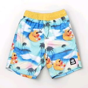 NEFF Holiday Duck Hot Tub Boys Volley Shorts Size Small
